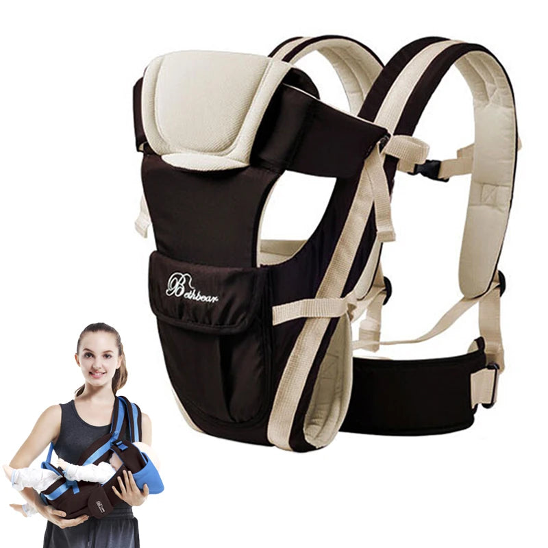 Mochila portabebés Beth Bear, transpirable, frontal, 4 en 1, cómoda para bebés, estilo canguro y fular, nueva