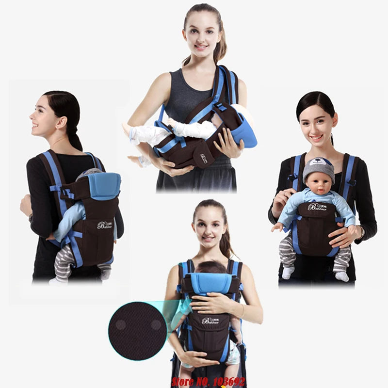 Mochila portabebés Beth Bear, transpirable, frontal, 4 en 1, cómoda para bebés, estilo canguro y fular, nueva